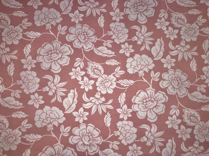 Mauve Pink Flowers and Lotus DTY Double Brushed Jersey Print Fabric