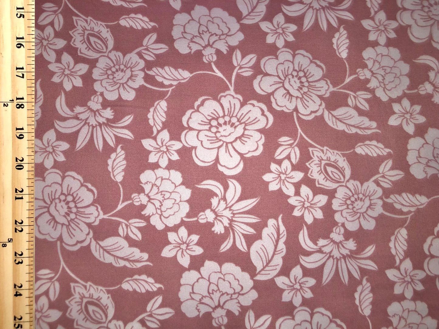 Mauve Pink Flowers and Lotus DTY Double Brushed Jersey Print Fabric