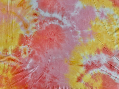 Pink Yellow White DTY Double Sided Brushed Tie Dye Print Fabric