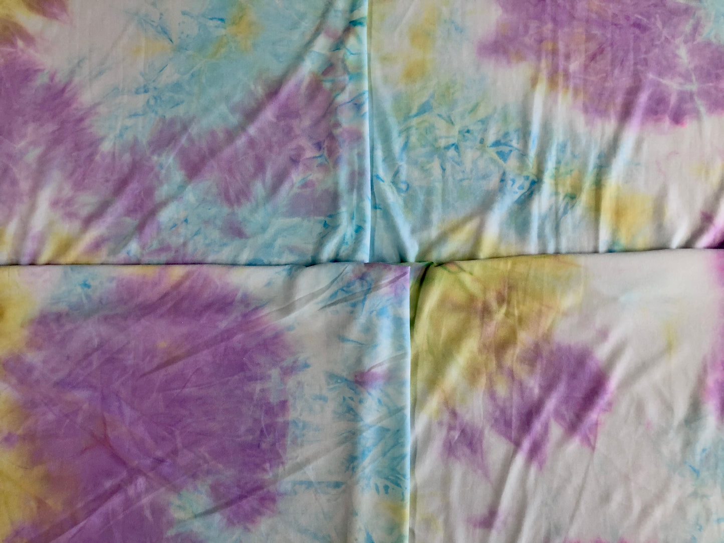 Mint Lavender Yellow DTY Double Sided Brushed Tie Dye Print Fabric