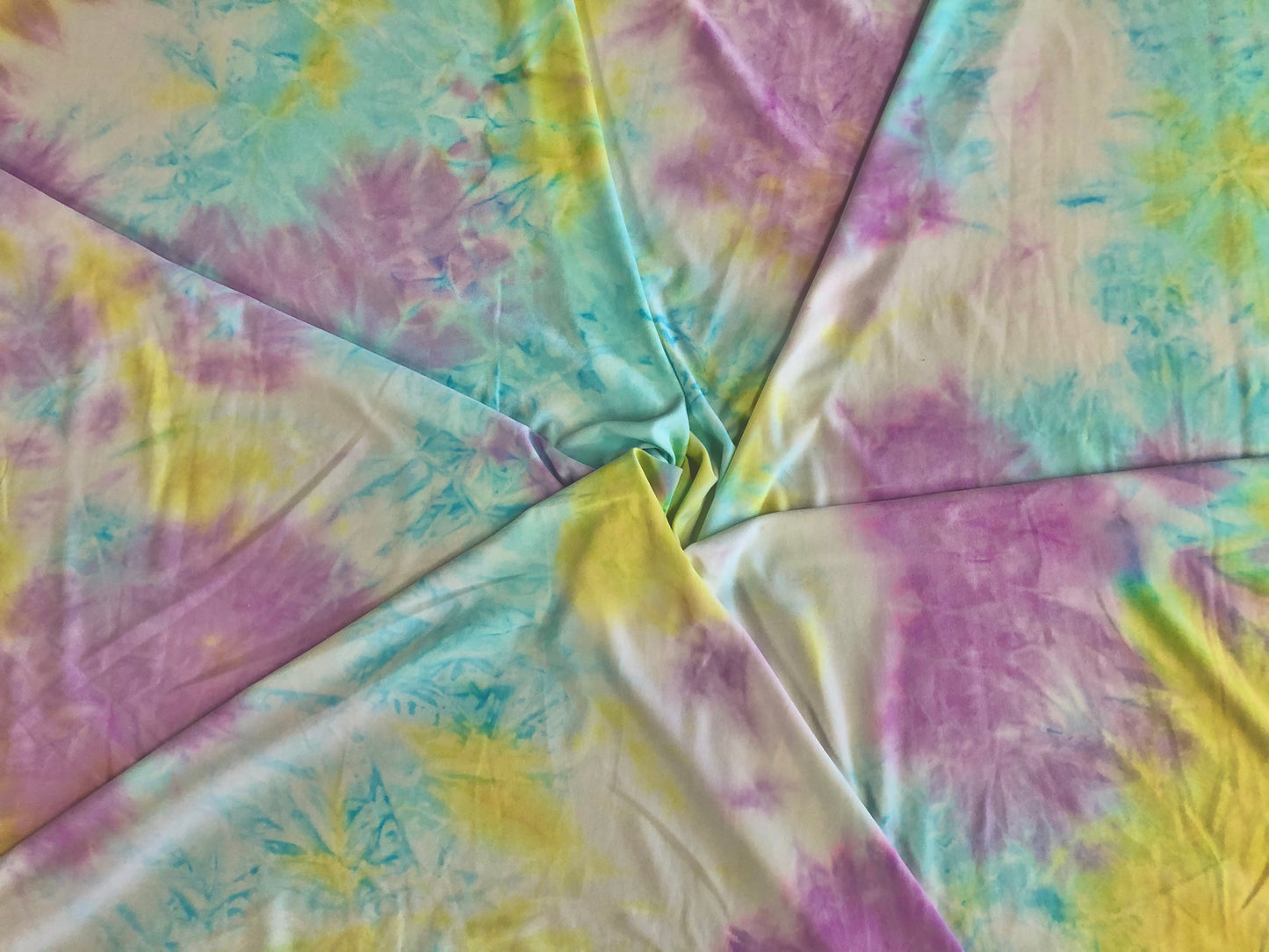 Mint Lavender Yellow DTY Double Sided Brushed Tie Dye Print Fabric