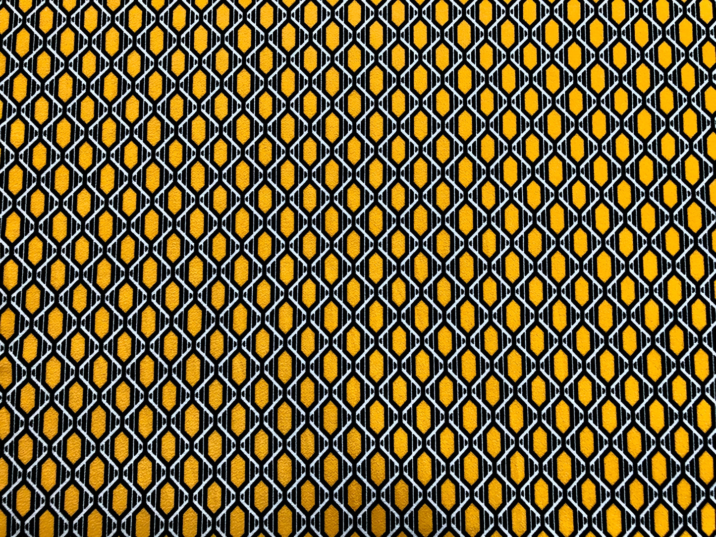 Yellow Black White Diamonds Liverpool Print Fabric
