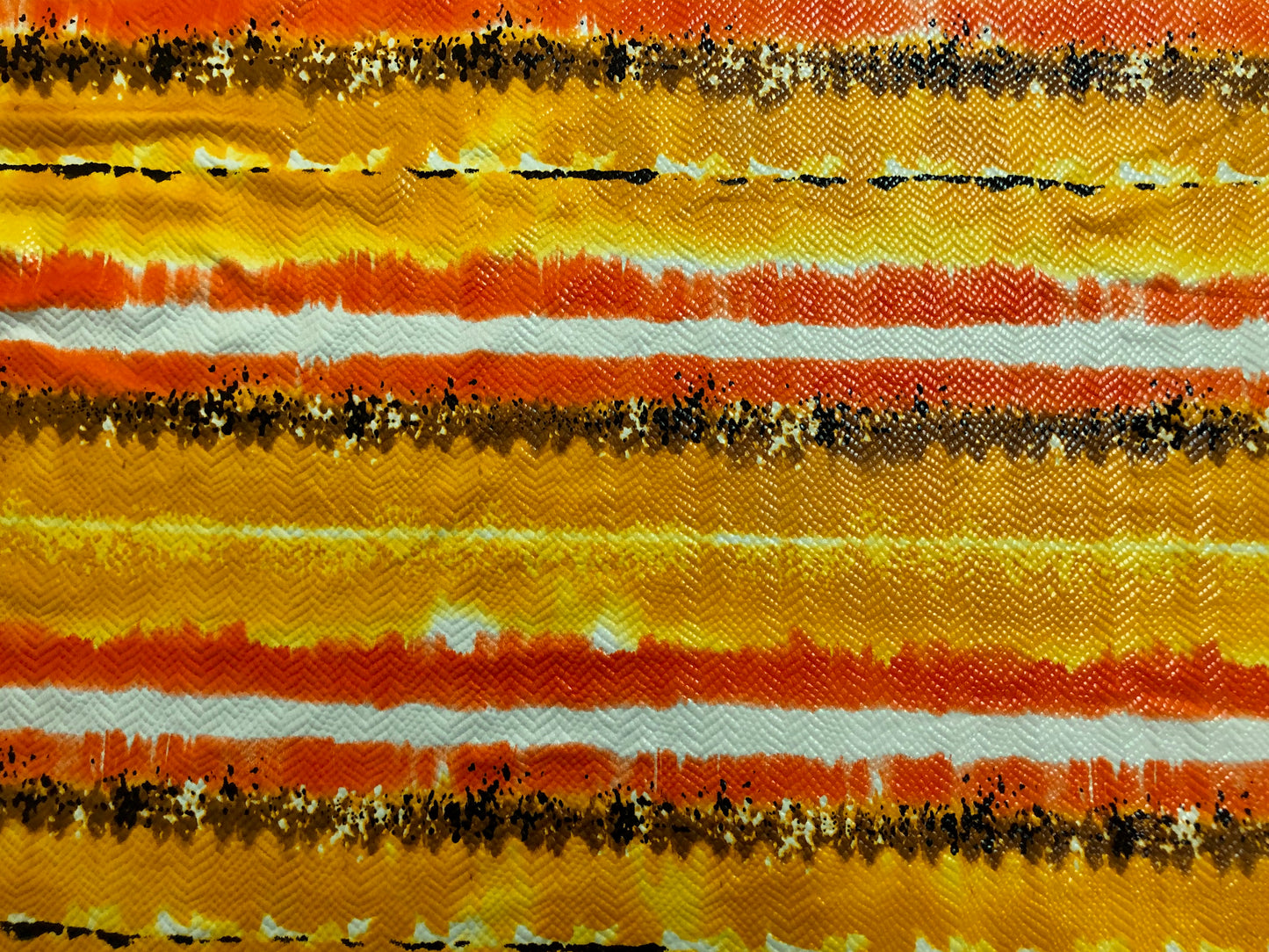 Mustard Yellow Orange Brown Stripes Venezia with Foil Knit Fabric