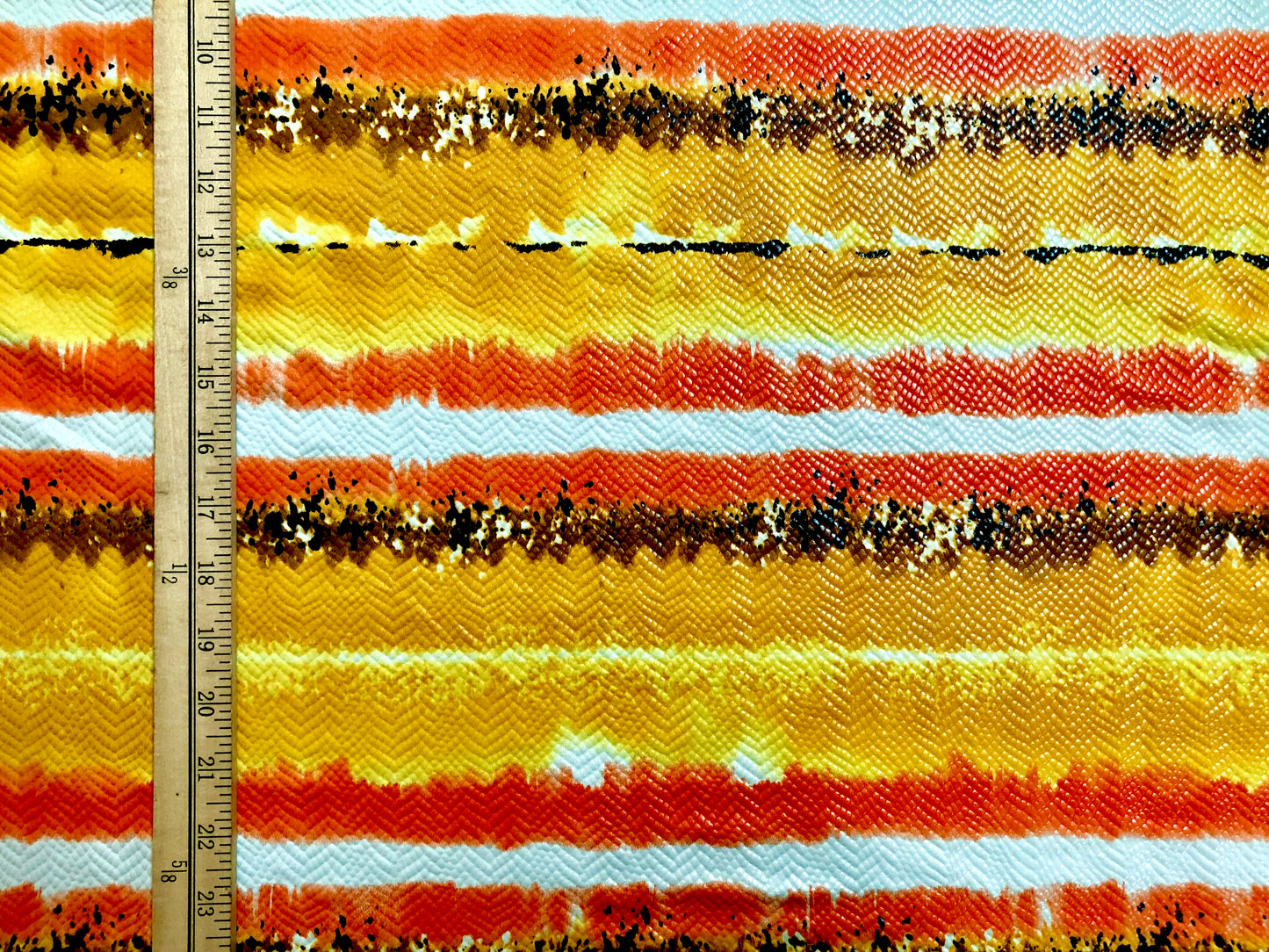 Mustard Yellow Orange Brown Stripes Venezia with Foil Knit Fabric