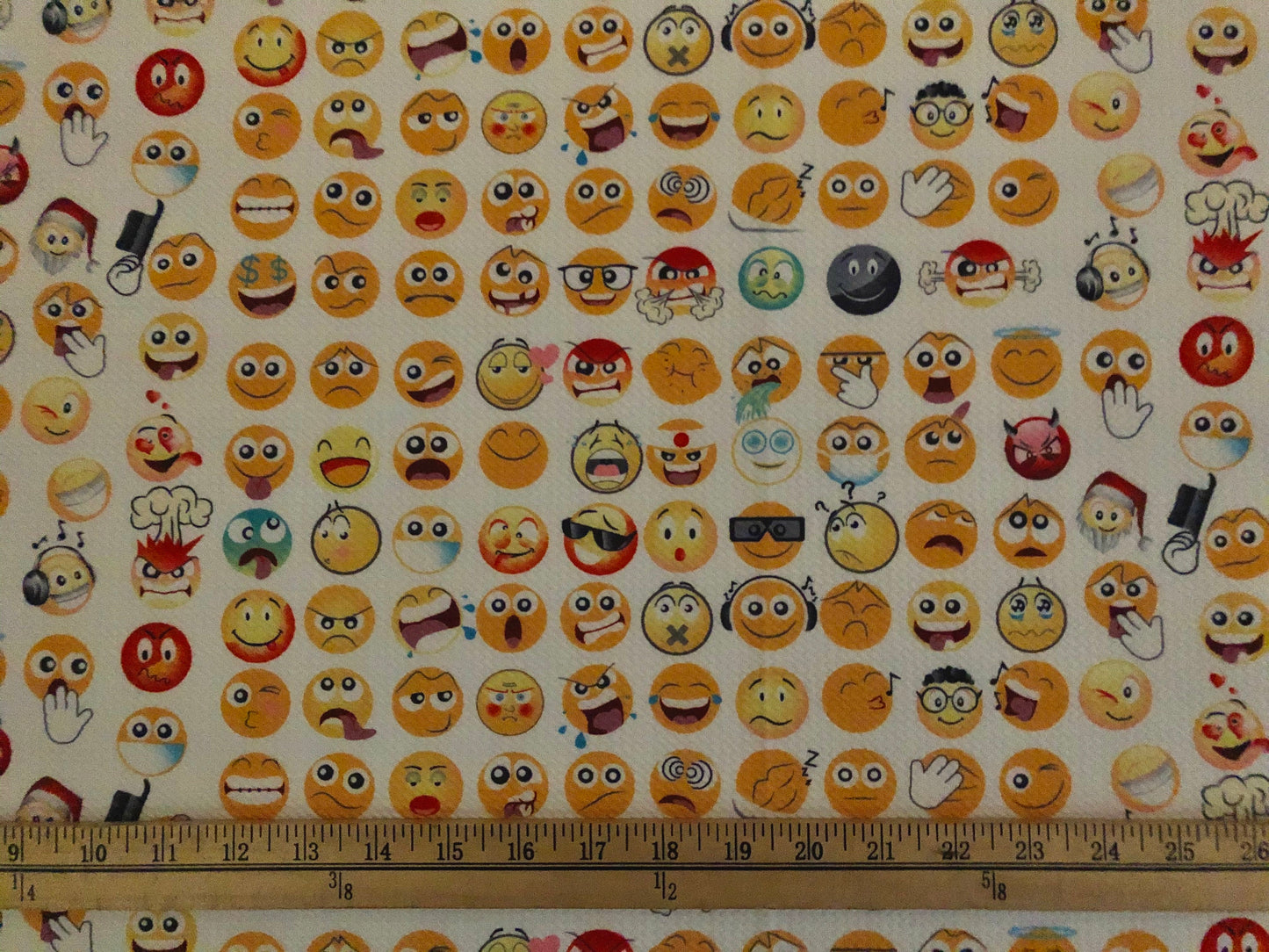 Bullet Print Fabric-Ivory Yellow Angry Faces Emojis-BPR146-Sold by the Yard-Bulk Available
