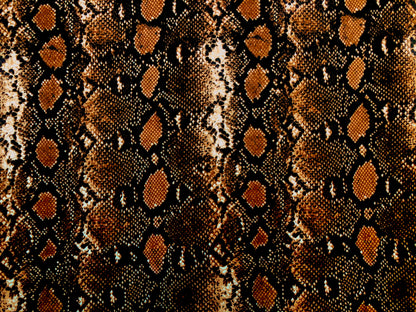 Copper Black Rattle Snake Skin Scuba Techno Fabric