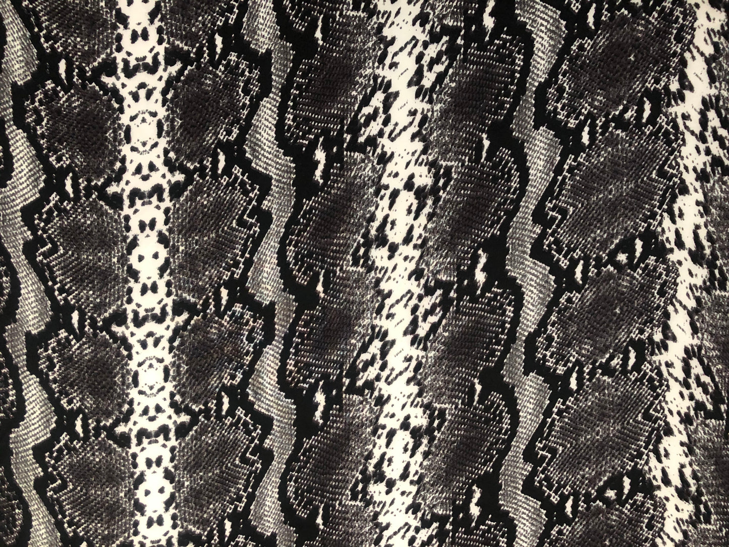 Black White Snake Skin Scuba Techno Print Fabric