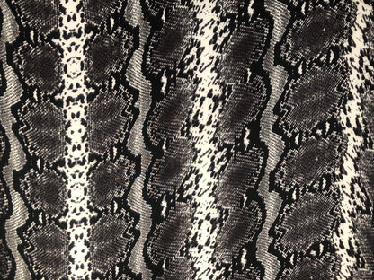 Black White Snake Skin Scuba Techno Print Fabric