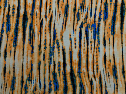 Orange Blue Black Gravity Rayon Spandex Fabric