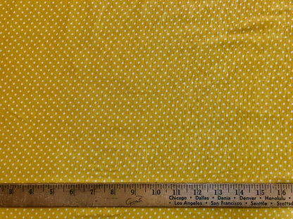 Mustard Small White Polka Dots Dty Non-Brushed Print Fabric