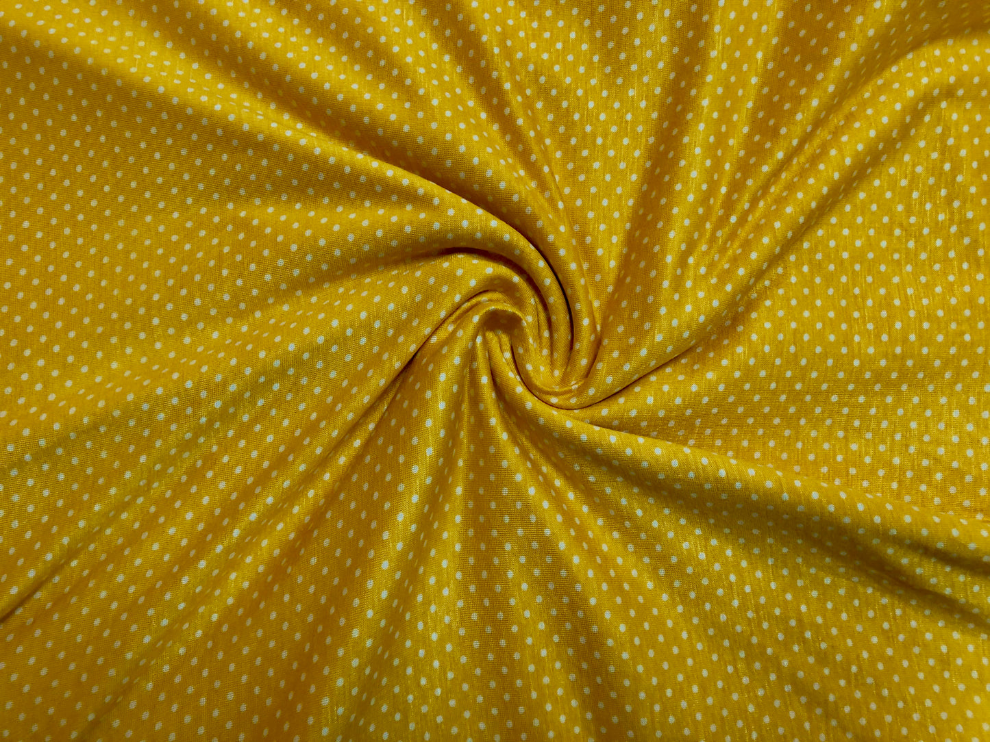 Mustard Small White Polka Dots Dty Non-Brushed Print Fabric