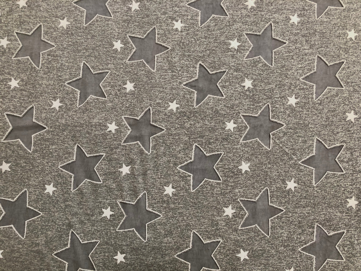 Heather Gray Hollow Stars Rayon Spandex Fabric
