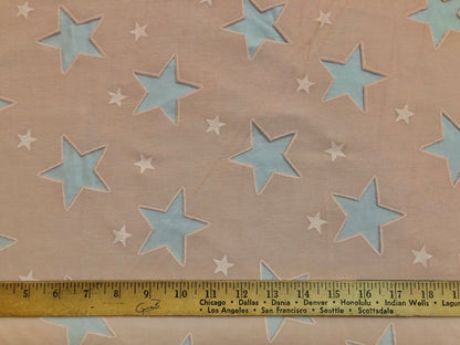 Melon Hollow Stars Rayon Spandex Fabric
