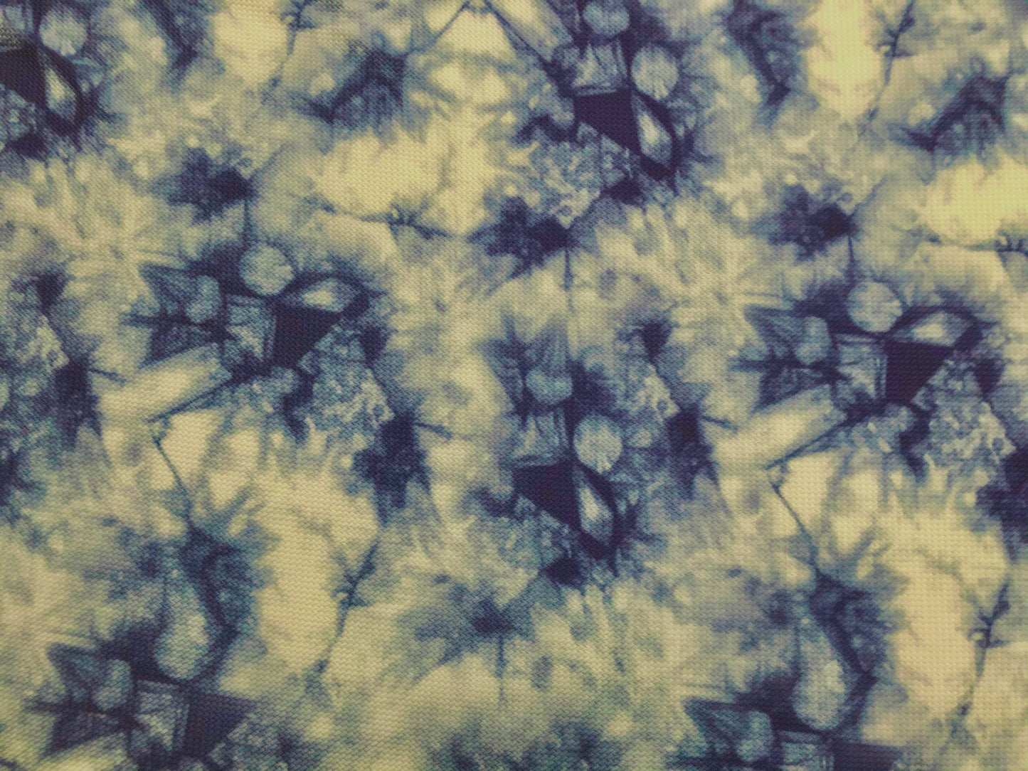 Bullet Knit Printed Fabric-Navy Blue Gray Splashed Tie Dye-BTDPR08-Sold by the Yard