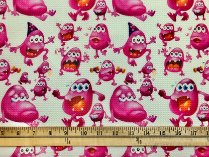 Bullet Knit Printed Fabric-Ivory Purple Cyclopes-BPR169-Sold by the Yard-Bulk Available