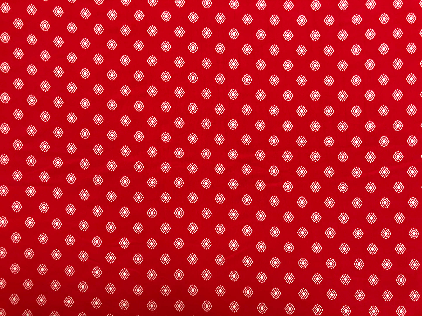 Red White Diamonds DTY Double Brushed Jersey Print Fabric