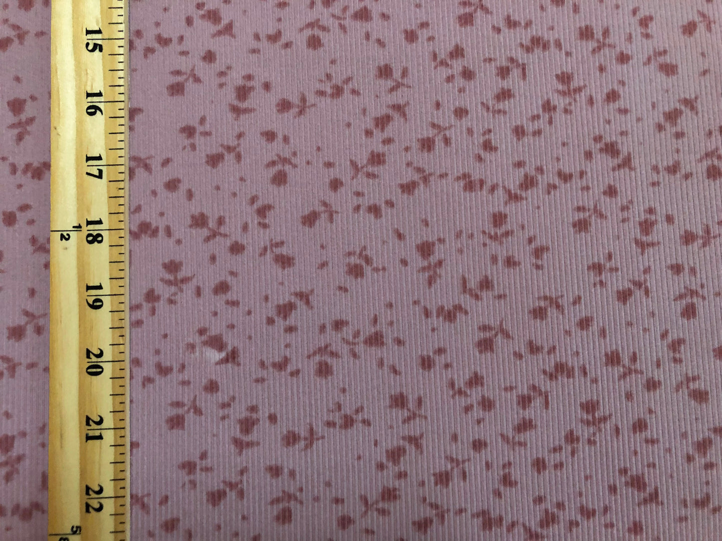 Pink Mauve 1/2" Roses Rayon Spandex Rib 2X1 Print Fabric