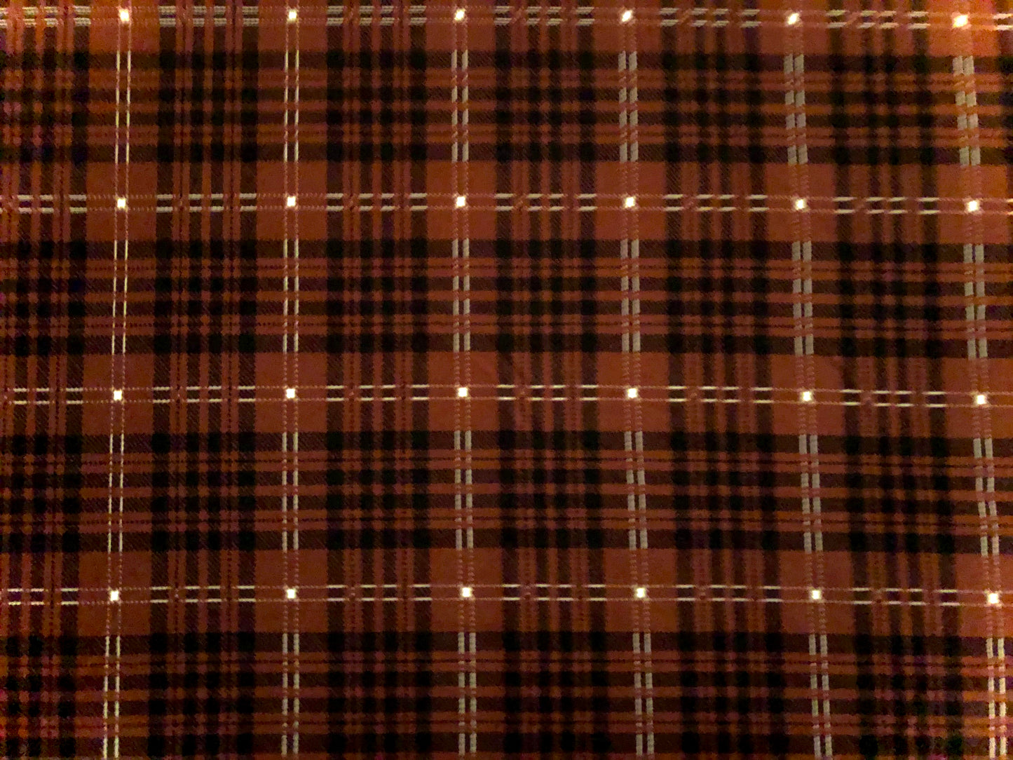 Rust Black Plaid Techno Crepe Print Fabric