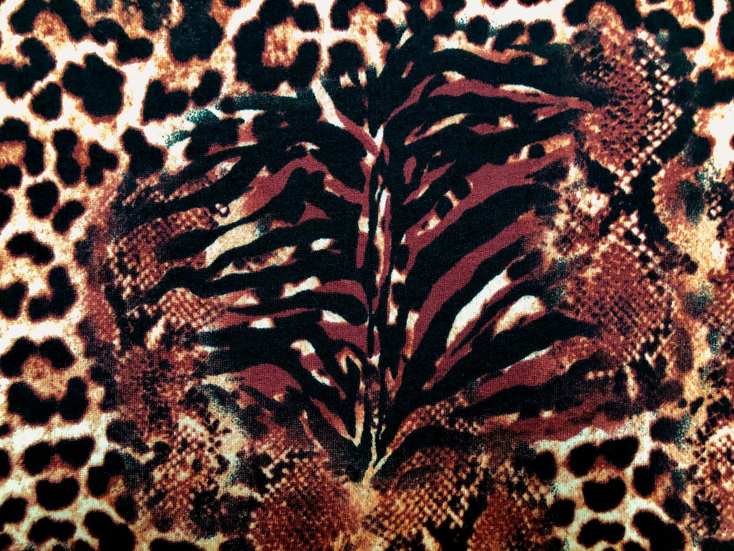 Sweater Knit Printed Fabric-Brown Tiger-Animal Print-HKPR022-Sold by the Yard