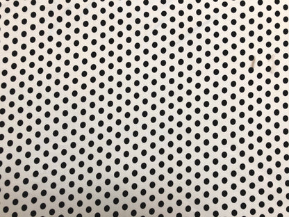 Ivory Black Polka Dots DTY Double Brushed Jersey Print Fabric