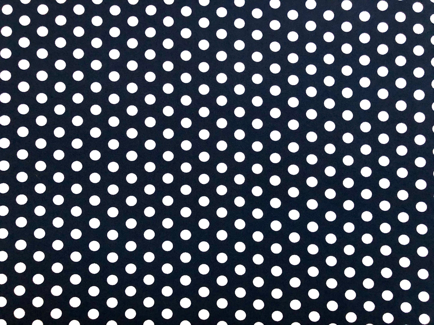 Navy Blue White Polka Dots DTY Double Brushed Jersey Print Fabric