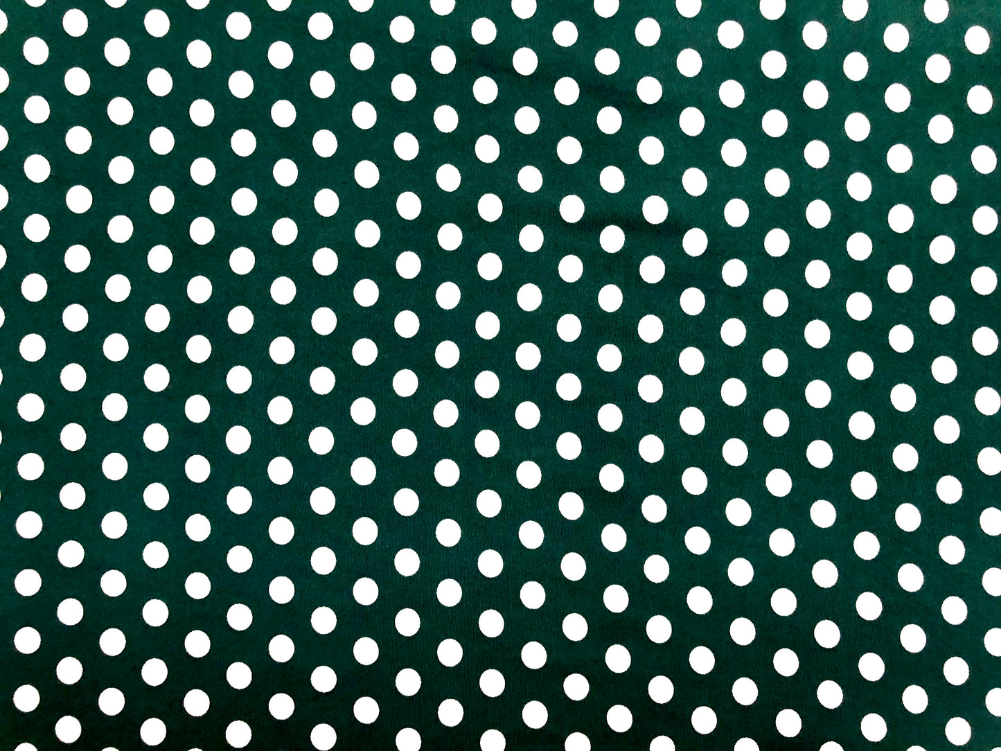 Hunter Green White Polka Dots DTY Double Brushed Jersey Print Fabric