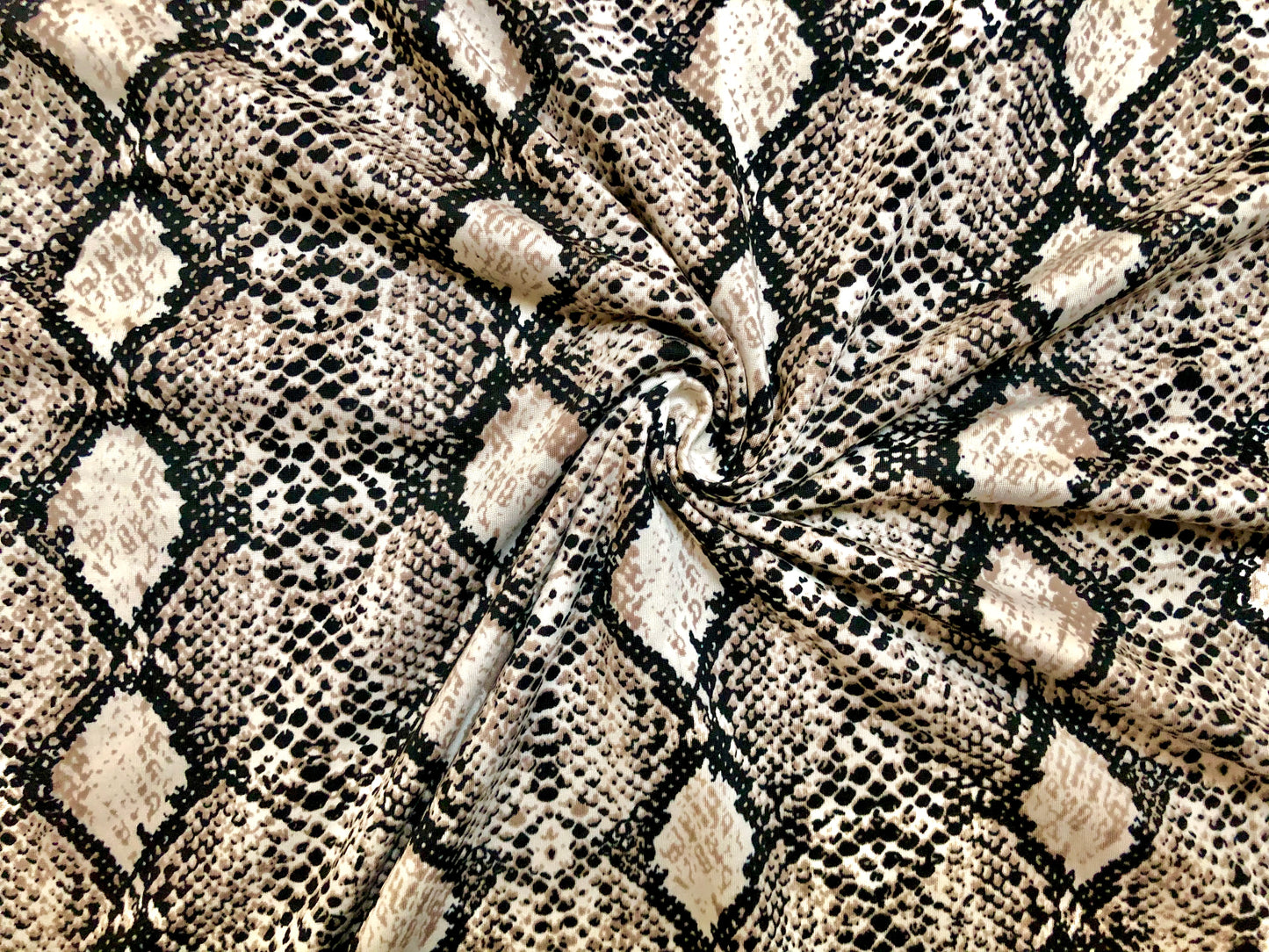 DTY Doubled Fabric-Sand Black Bronze Snake Skin-DTYBPR195-Sold by the Yard-Animal Print Fabric