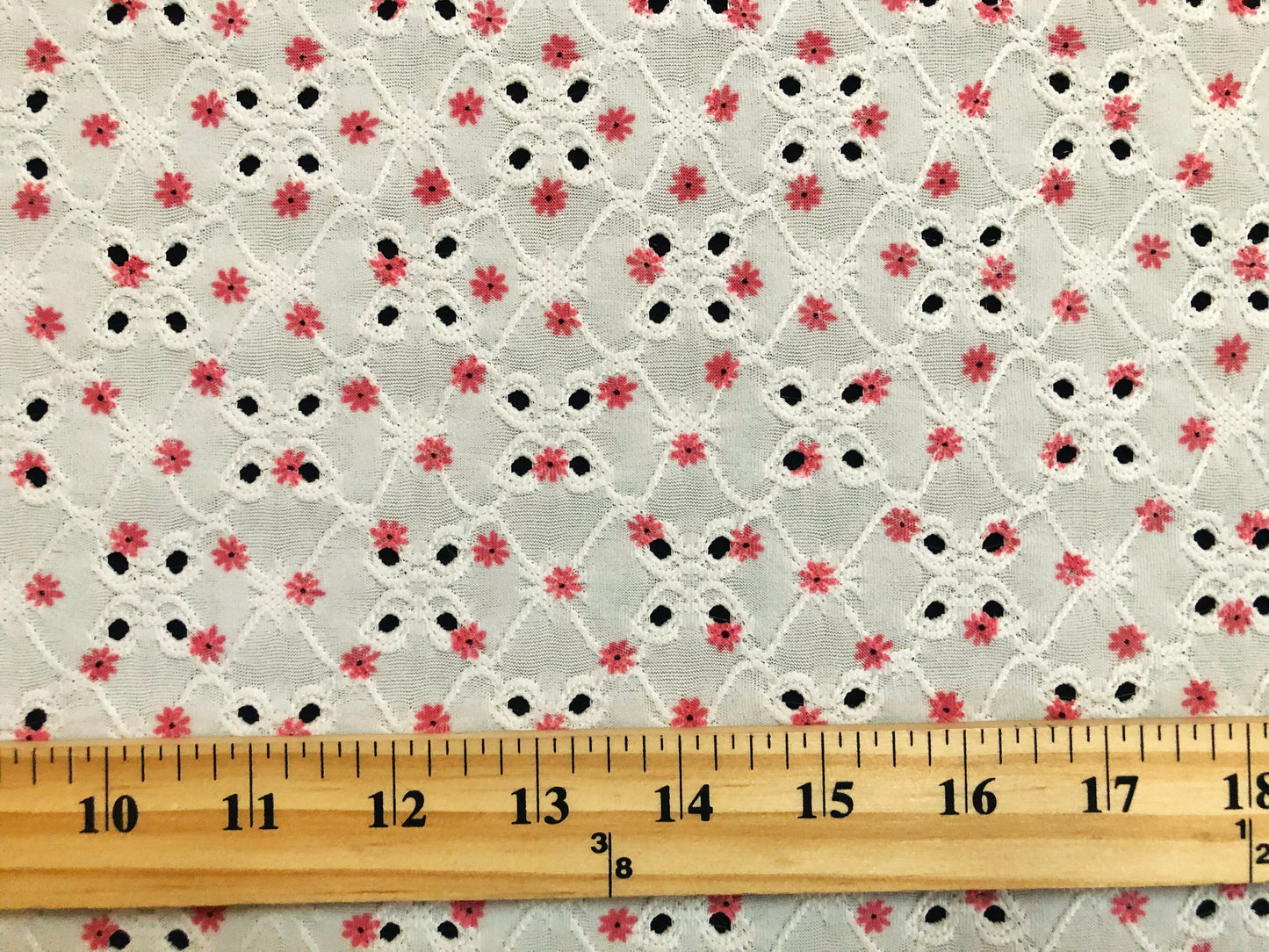 DTY Eyelet Fabric-Ivory Pink 1/4" Sunflowers-DTYBPR527-Sold by the Yard-Apparel Fabric