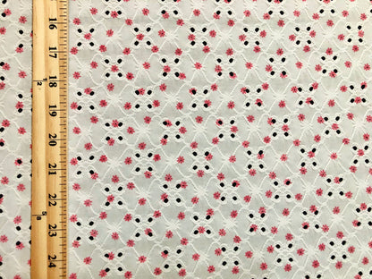 DTY Eyelet Fabric-Ivory Pink 1/4" Sunflowers-DTYBPR527-Sold by the Yard-Apparel Fabric