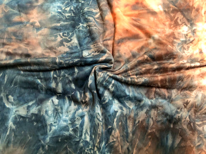 Orange Black Ice DTY Double Sided Brushed Tie Dye Print Fabric