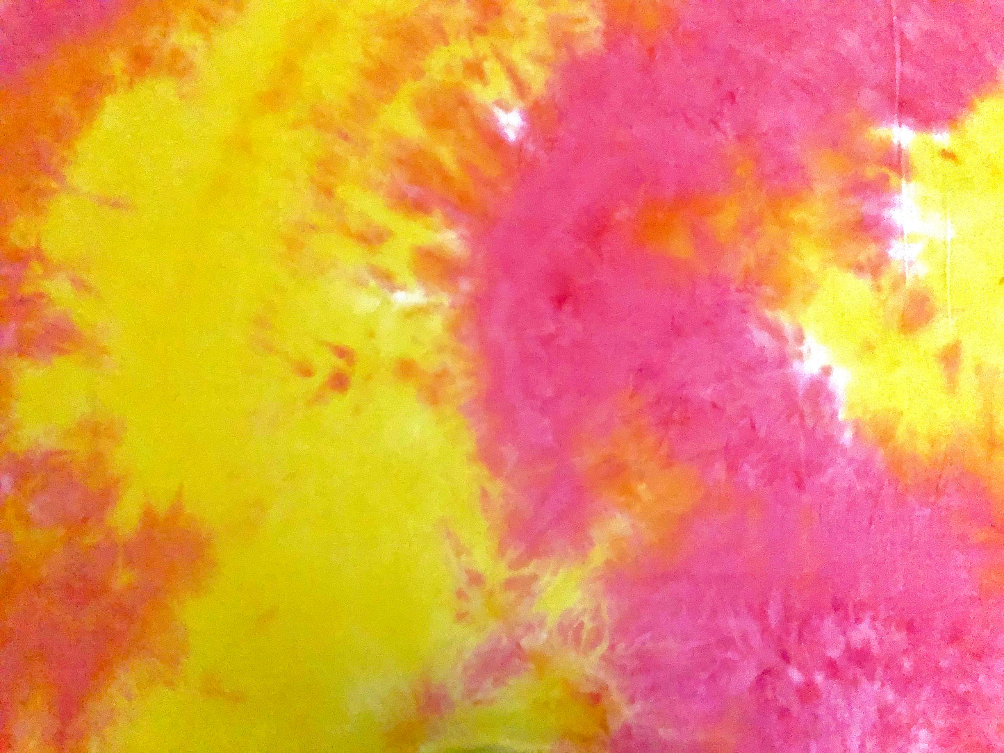 DTY Brushed Knit Fabric – Neon Sunset Tie Dye – Yellow, Pink & Orange – 4-Way Stretch, 58" Wide, 180 GSM – Sold by the Yard (DTYBTD017)