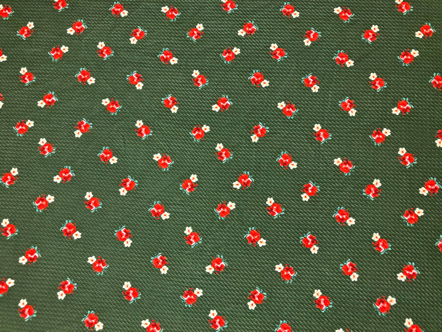 Bullet Knit Printed Fabric-Olive Red Roses-BPR266-Sold by the Yard