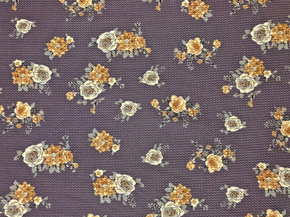 Bullet Knit Printed Fabric-Grape Vanilla Roses-BPR272-Sold by the Yard