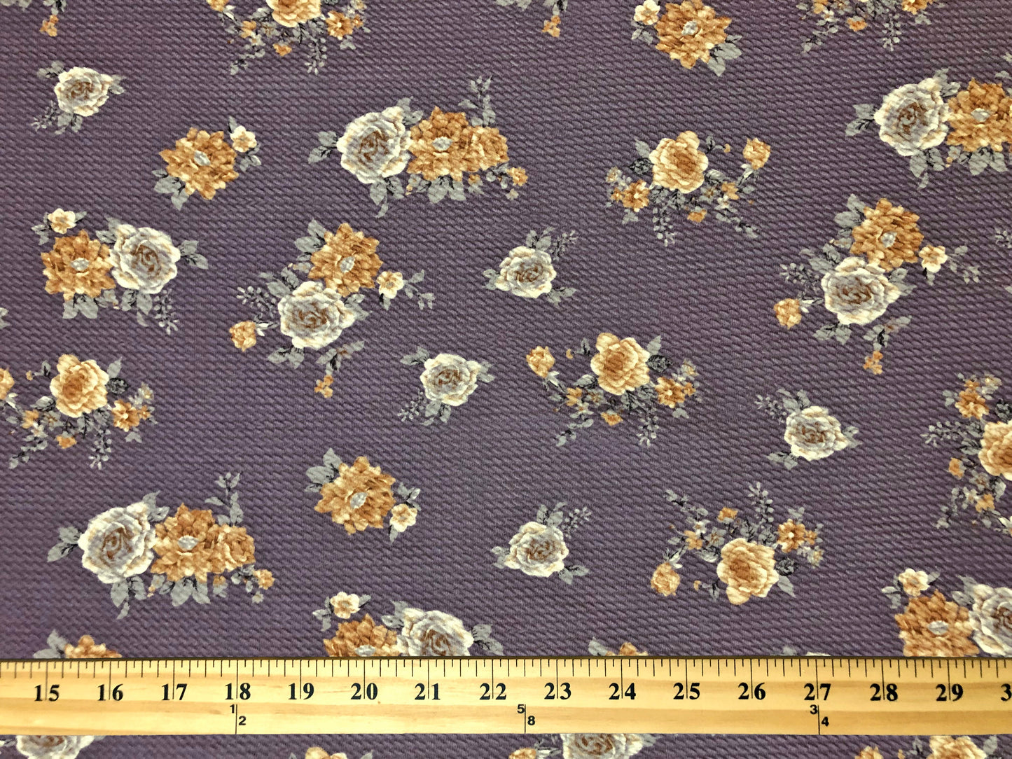 Bullet Knit Printed Fabric-Grape Vanilla Roses-BPR272-Sold by the Yard