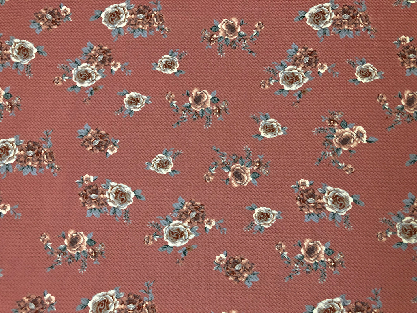 Bullet Knit Printed Fabric-Mauve White Roses-BPR273-Sold by the Yard