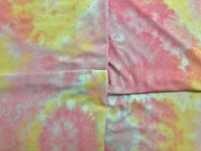 Bullet Knit Printed Fabric-Pink Yellow Tie Dye-BTDPR024-Sold by the Yard