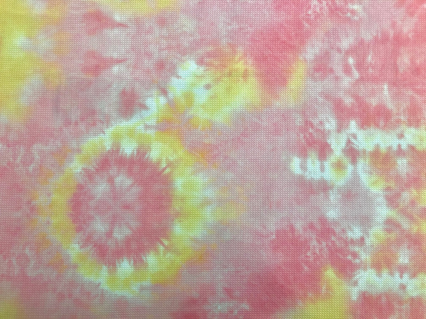 Bullet Knit Printed Fabric-Pink Yellow Tie Dye-BTDPR024-Sold by the Yard