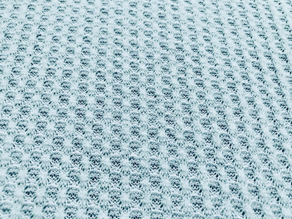 Premium Soft Brushed Waffle Knit – Ice Blue, 58″ Wide, 65% Polyester 33% Cotton 2% Spandex – Sold by the Yard (HBWC02)