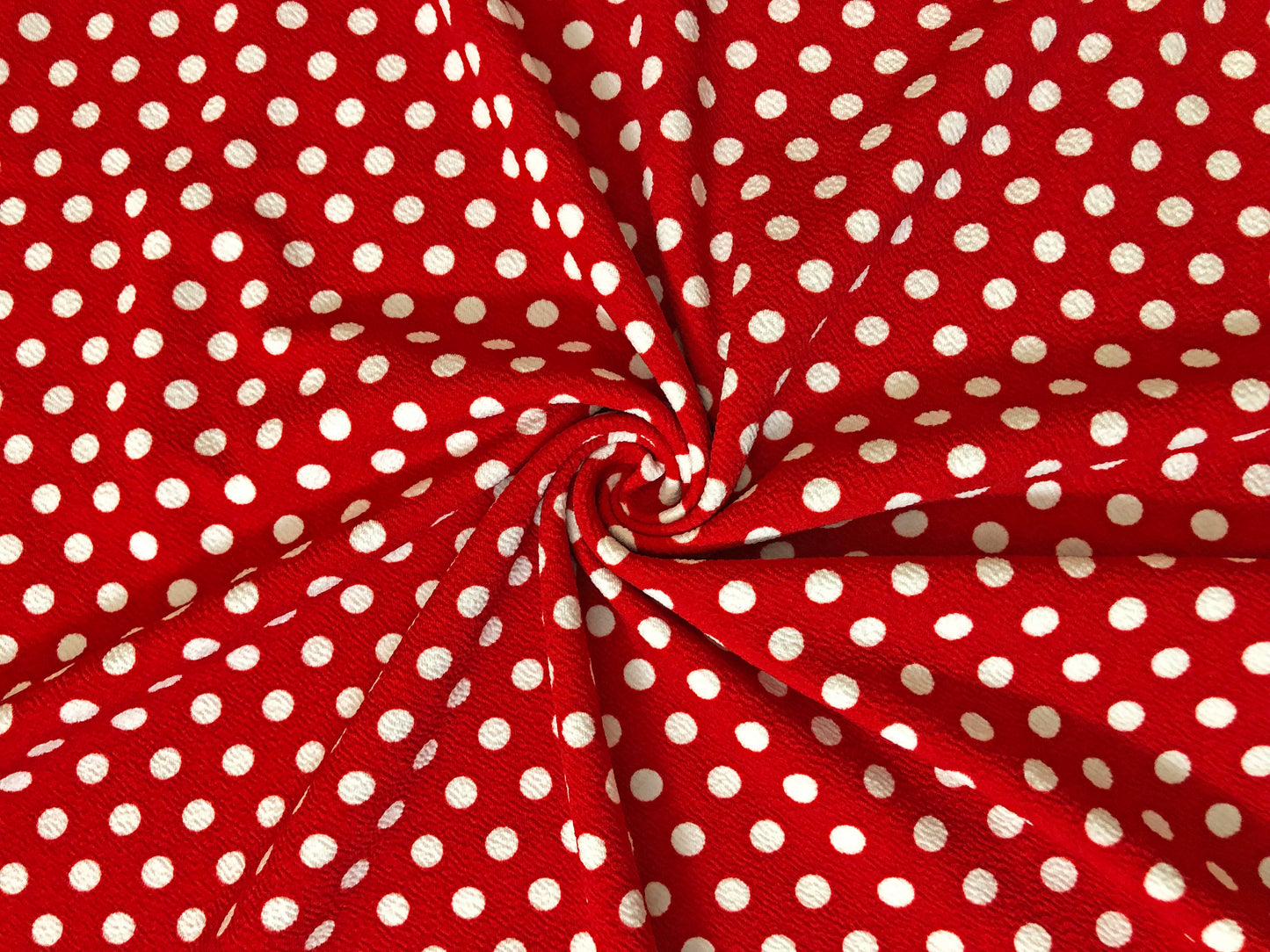 Liverpool Printed Fabric| Red White 3/8" Polka Dots|LPPR325|Sold by the Yard| Apparel Fabric