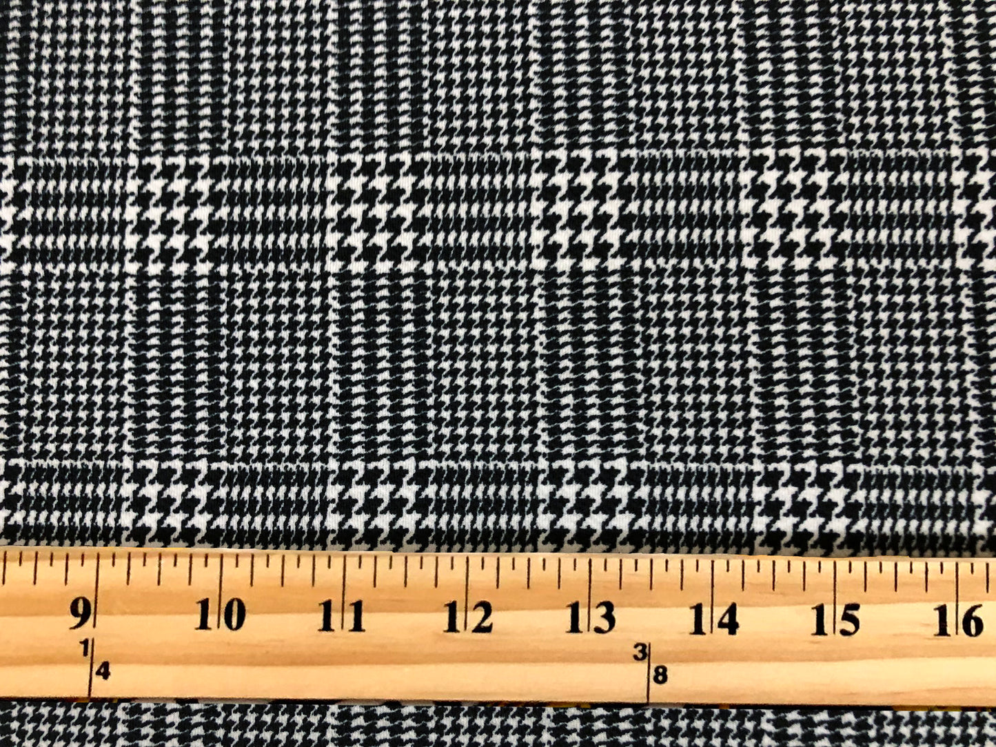 White and Black Plaid Houndstooth Liverpool Print Fabric