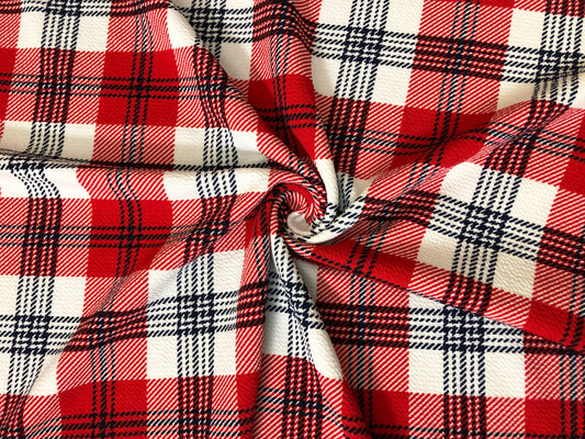 Red White Black Buffalo Plaid Liverpool Print Fabric