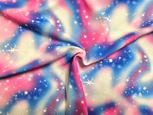 Bullet Knit Printed Fabric-Perry Blue Vanilla Aurora Boreal Tie Dye-BTDPR043-Sold by the Yard