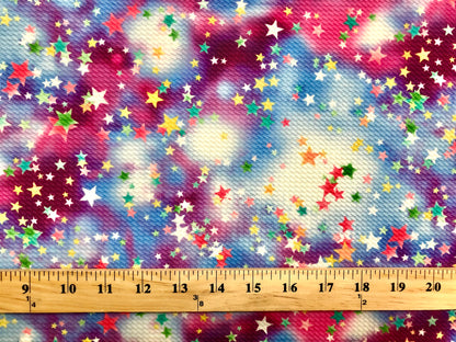 Bullet Knit Printed Fabric-Blue Red Aurora Boreal Tie Dye-BTDPR029-Sold by the Yard