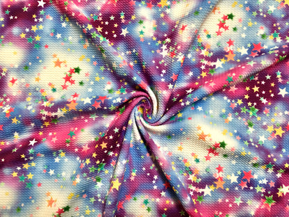 Bullet Knit Printed Fabric-Blue Red Aurora Boreal Tie Dye-BTDPR029-Sold by the Yard