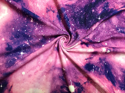 Bullet Knit Printed Fabric-Pink Magenta Galaxia Tie Dye-BTDP047-Sold by the Yard-Bulk Available