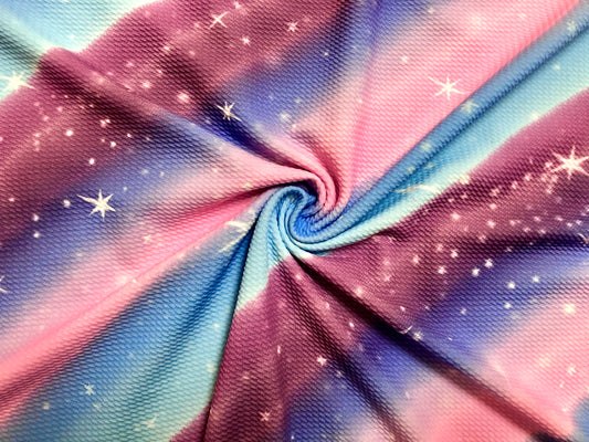 Bullet Knit Printed Fabric-Pink Blue Marsala Tie Dye Stripes-BTDPR032-Sold by the Yard