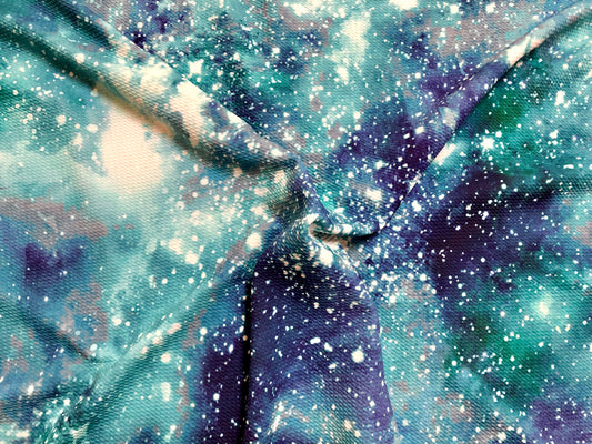 Bullet Knit Printed Fabric-Teal Blue Galaxia Tie Dye-BTDP048-Sold by the Yard-Bulk Available