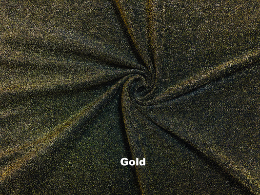 Solid Gold Lurex Knit Fabric | 56" Wide Metallic Stretch Fabric – 180 GSM – Sold by the Yard (SASC05)