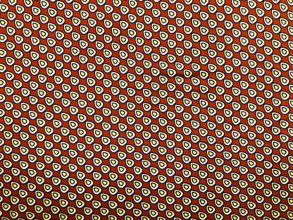 Rust Yellow Ink Drops DTY Double Brushed Jersey Print Fabric