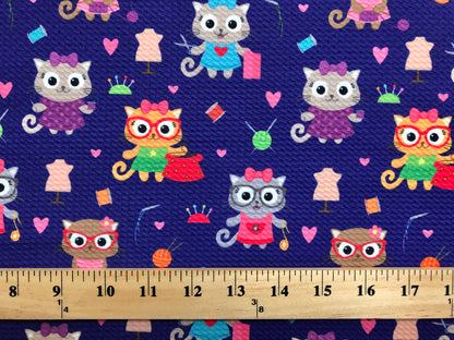Bullet Knit Printed Fabric-Purple Brown Kittie's Boutique-BPR211-Sold by the Yard